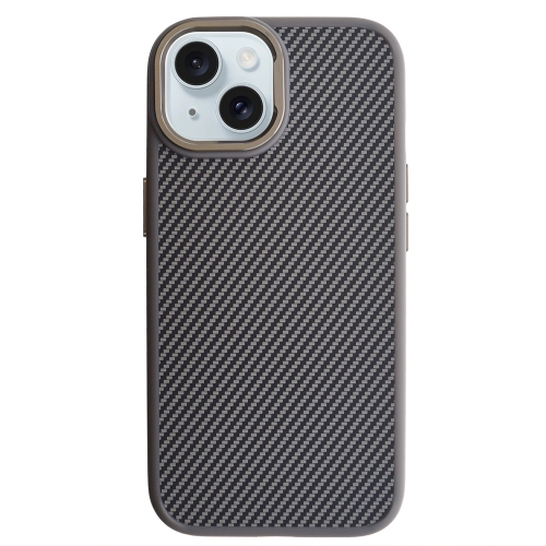 Удароустойчив калъф Premium Carbon за iPhone 15, Titanium сив