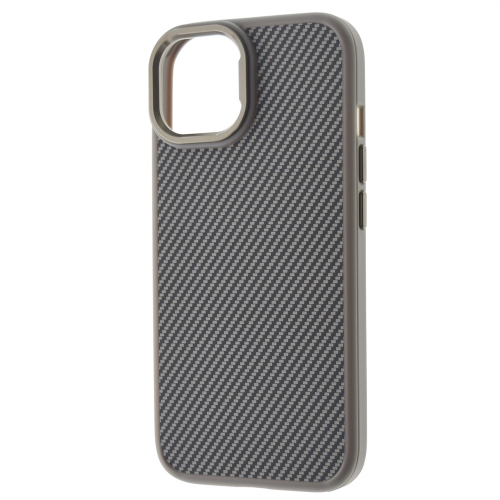 Удароустойчив калъф Premium Carbon за iPhone 15, Titanium сив