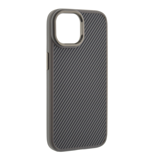 Удароустойчив калъф Premium Carbon за iPhone 15, Titanium сив