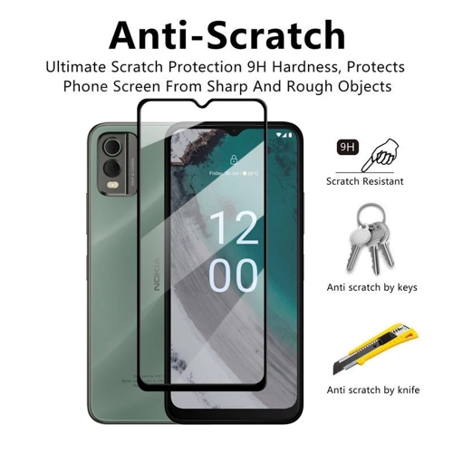 Стъклен Протектор OG Full Glue 5D за Nokia C32, Черен