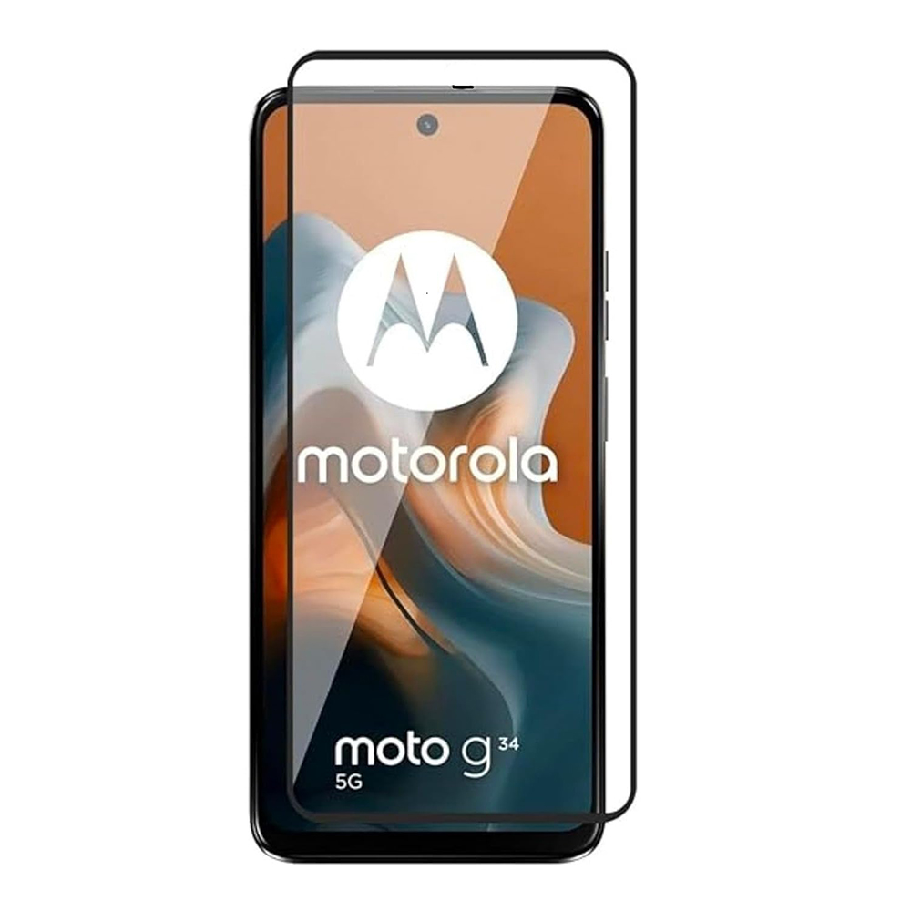 Стъклен Протектор OG Full Glue 5D за Motorola Moto G34, Черен