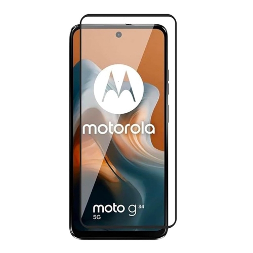 Стъклен Протектор OG Full Glue 5D за Motorola Moto G34, Черен
