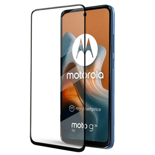 Стъклен Протектор OG Full Glue 5D за Motorola Moto G34, Черен