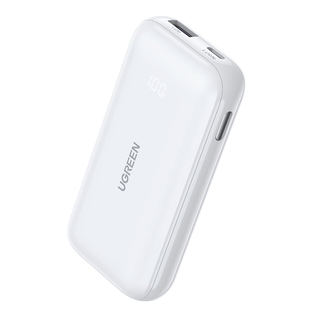 Универсална външна батерия UGREEN PB501 Mini, 10 000mAh, Fast Charge 30W, Бял