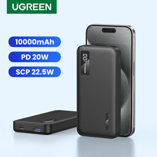 Универсална външна батерия UGREEN PB311 Mini, 10 000mAh, Fast Charge 20W, Черен