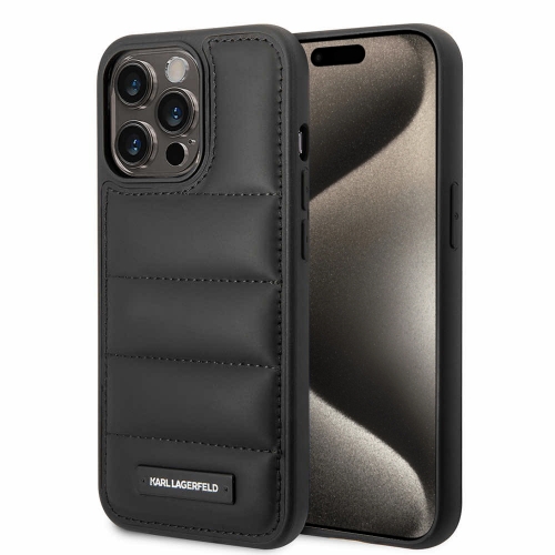 Калъф Karl Lagerfeld, Quilted Puffy Metal за iPhone 15 Pro, KLHCP15LPSQAK