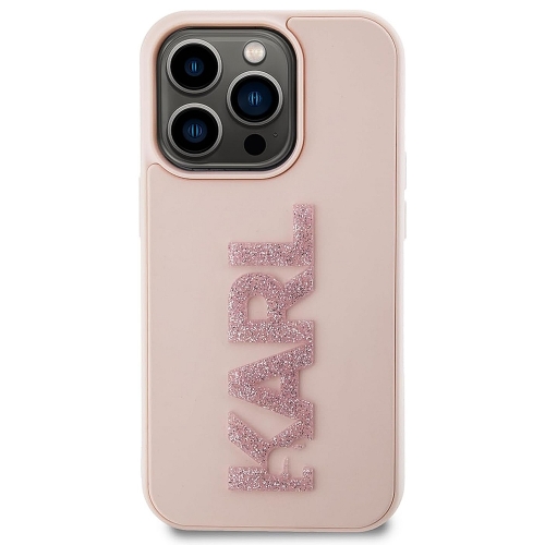 Калъф Karl Lagerfeld, 3D Rubber Glitter Logo Karl за IPhone 15 Pro Max, KLHCP15X3DMBKCP