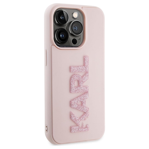 Калъф Karl Lagerfeld, 3D Rubber Glitter Logo Karl за IPhone 15 Pro Max, KLHCP15X3DMBKCP