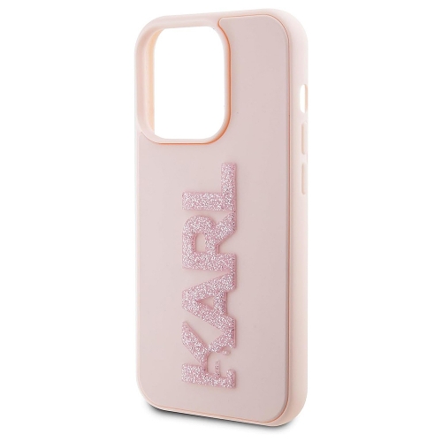 Калъф Karl Lagerfeld, 3D Rubber Glitter Logo Karl за IPhone 15 Pro Max, KLHCP15X3DMBKCP