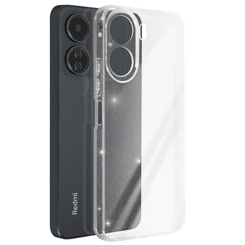 Силиконов калъф Crystal Glitter за Xiaomi Redmi 13C, 2mm, Прозрачен