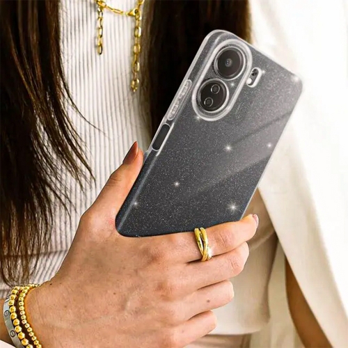 Силиконов калъф Crystal Glitter за Xiaomi Redmi 13C, 2mm, Прозрачен