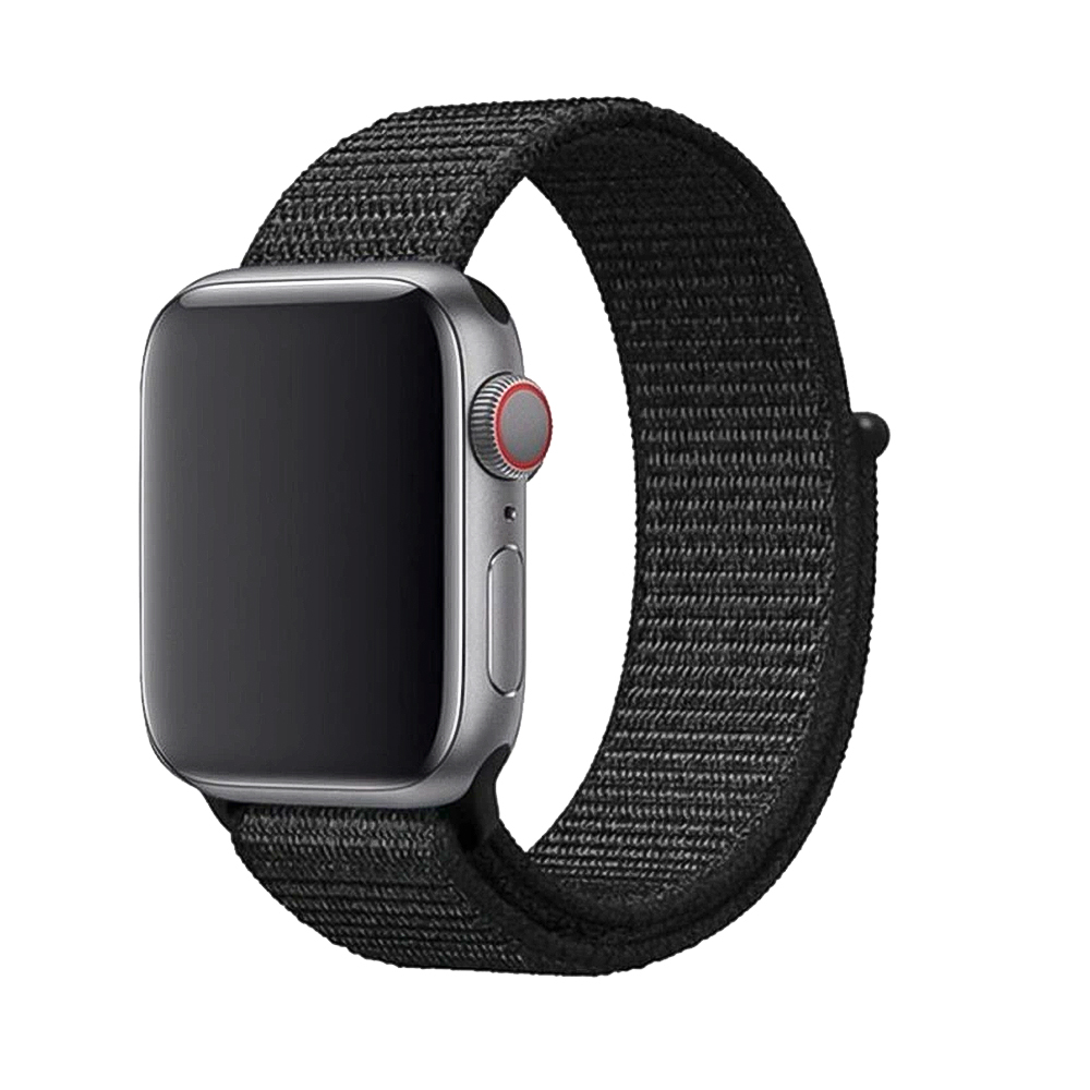 Универсална каишка Swissten Nylon Band за Apple Watch 42 /44 /45 /49 mm, Черен