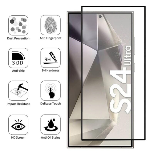 Стъклен протектор Veason 6D Pro Full Glue за Samsung Galaxy S24 Ultra, Черен