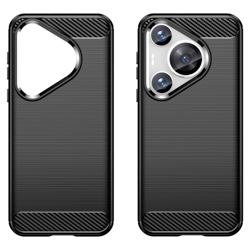 Силиконов Калъф Carbon Fibre Brushed за Huawei Pura 70 Pro / 70 Pro plus, Черен