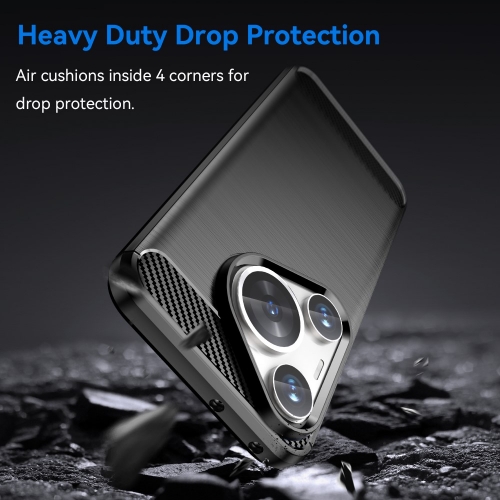 Силиконов Калъф Carbon Fibre Brushed за Huawei Pura 70 Pro / 70 Pro plus, Черен