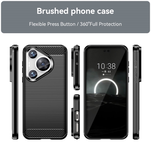 Силиконов Калъф Carbon Fibre Brushed за Huawei Pura 70 Pro / 70 Pro plus, Черен