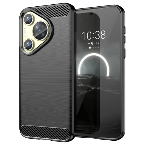 Силиконов Калъф Carbon Fibre Brushed за Huawei Huawei Pura 70, Черен