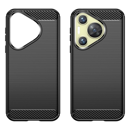 Силиконов Калъф Carbon Fibre Brushed за Huawei Huawei Pura 70, Черен