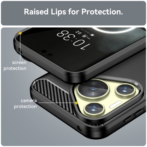 Силиконов Калъф Carbon Fibre Brushed за Huawei Huawei Pura 70, Черен