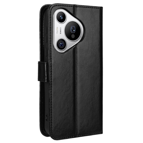 Калъф тефтер Leather Wallet за Huawei Pura 70, Черен
