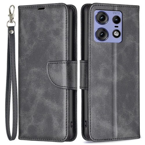 Калъф тефтер Leather Wallet за Motorola Edge 50 Pro 5G, Черен
