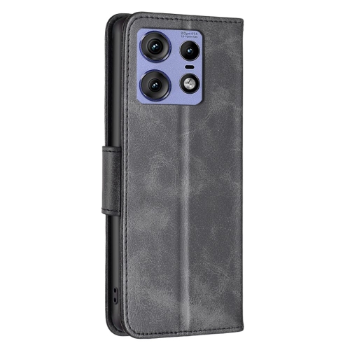 Калъф тефтер Leather Wallet за Motorola Edge 50 Pro 5G, Черен