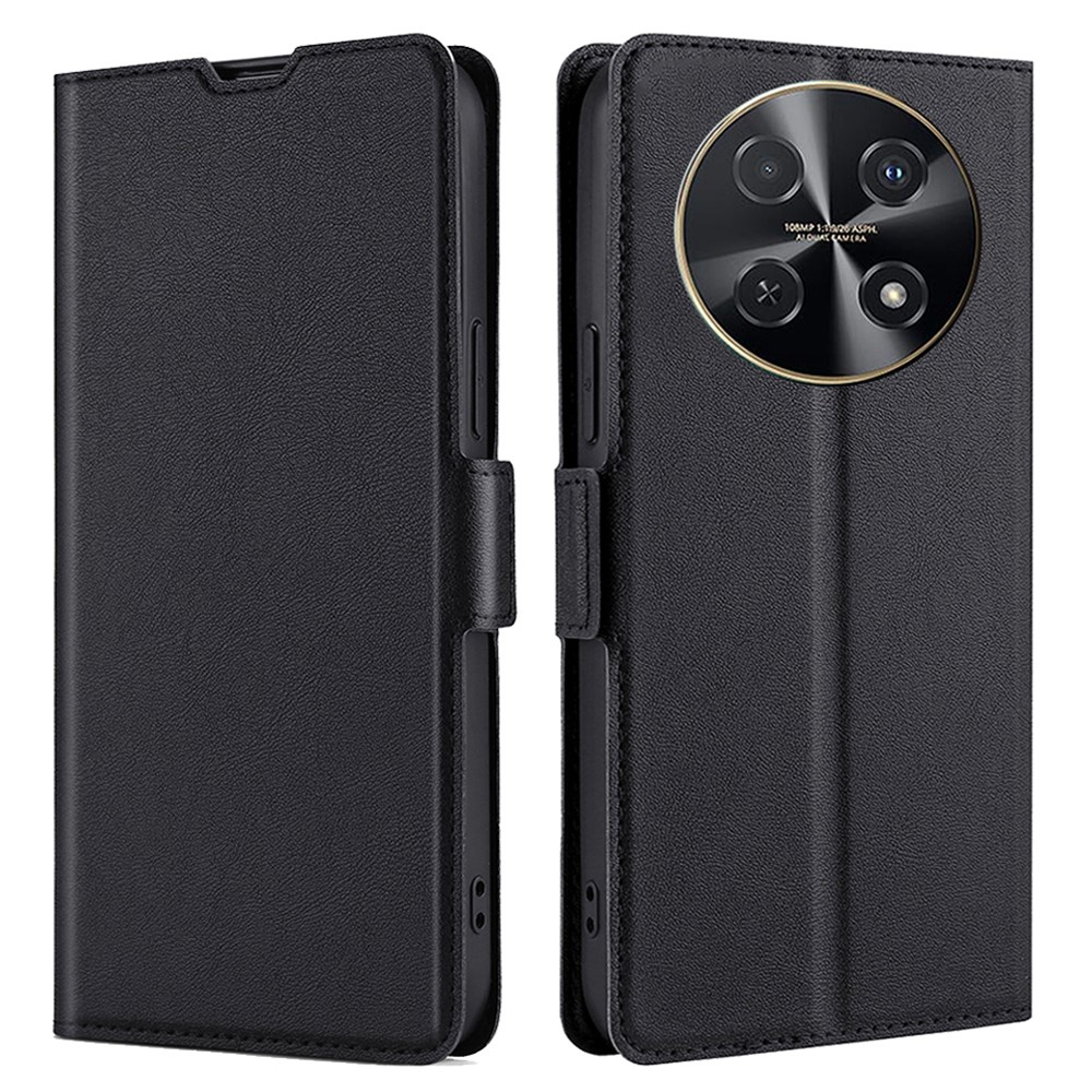 Калъф тефтер PU Leather за Huawei Nova 12i, Черен