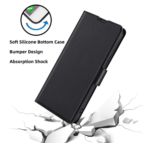 Калъф тефтер PU Leather за Huawei Nova 12i, Черен