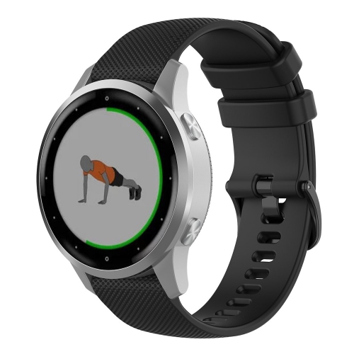 Силиконова каишка 18mm за Garmin vivomove 3S/vivoactive 4S/Forerunner 255S, Черен