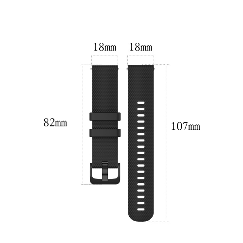 Силиконова каишка 18mm за Garmin vivomove 3S/vivoactive 4S/Forerunner 255S, Черен
