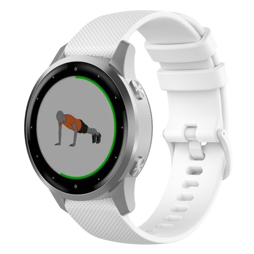 Силиконова каишка 18mm за Garmin vivomove 3S/vivoactive 4S/Forerunner 255S, Бял