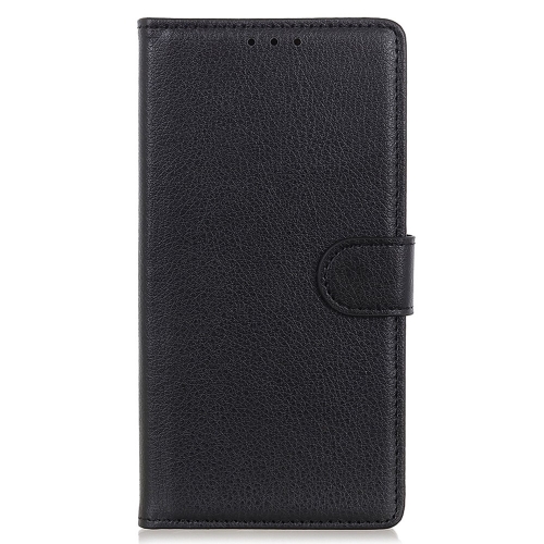 Калъф Тефтер Litchi Texture за Motorola Edge 50 Fusion, Черен