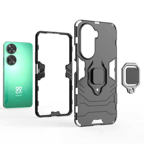 Удароустойчив Калъф Kickstand Ring за Huawei Nova 11 SE и nova 12 SE, Черен