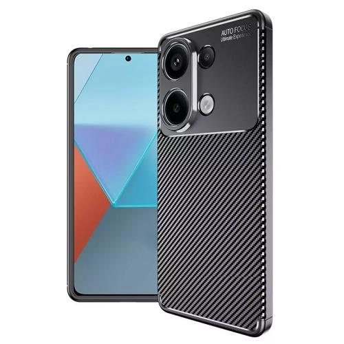 Силиконов Калъф Carbon Fibre Texture за Xiaomi Redmi Note 13 4G, Черен