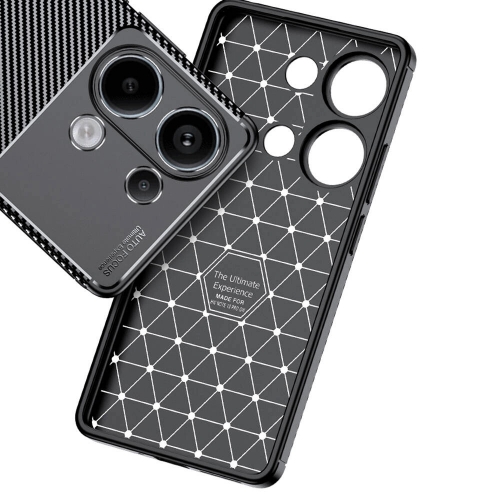 Силиконов Калъф Carbon Fibre Texture за Xiaomi Redmi Note 13 4G, Черен