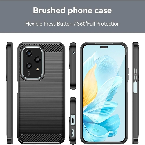 Силиконов Калъф Techsuit Carbon Fibre Brushed за Huawei Honor 200 Lite, Черен