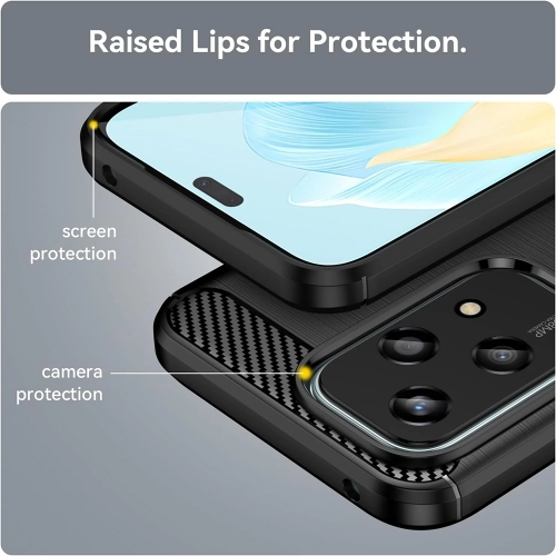 Силиконов Калъф Techsuit Carbon Fibre Brushed за Huawei Honor 200 Lite, Черен