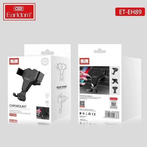Поставка за кола за въздуховода EARLDOM EH89 Carbon, Черен