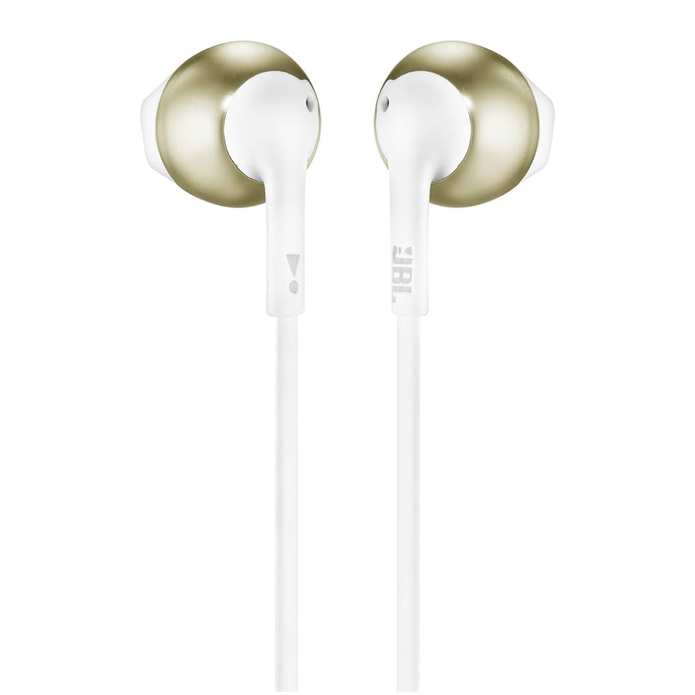 Слушалки JBL T205, Бял - златист