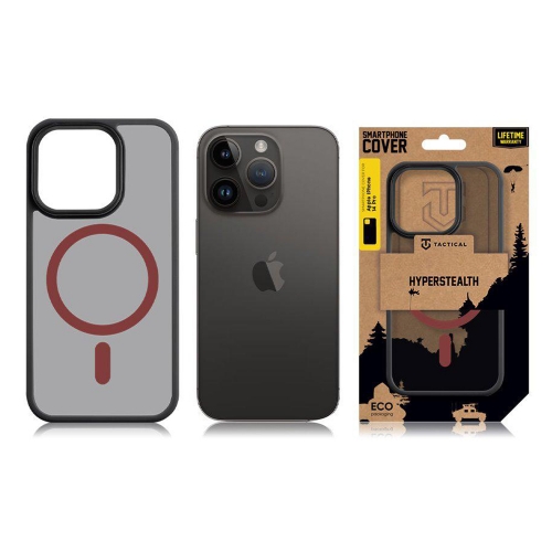 Удароустойчив калъф Tactical MagForce Hyperstealth 2.0 за iPhone 14 Pro, Черен-червен