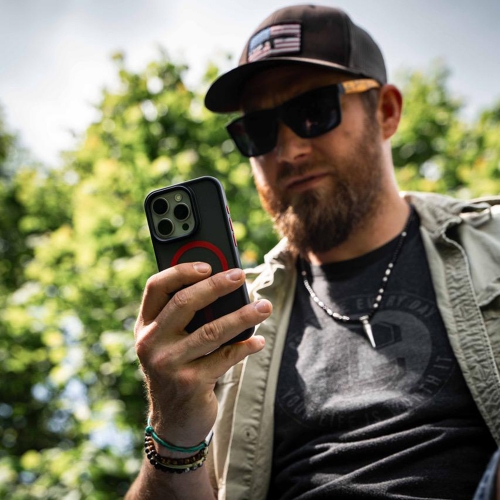 Удароустойчив калъф Tactical MagForce Hyperstealth 2.0 за iPhone 14 Pro, Черен-червен