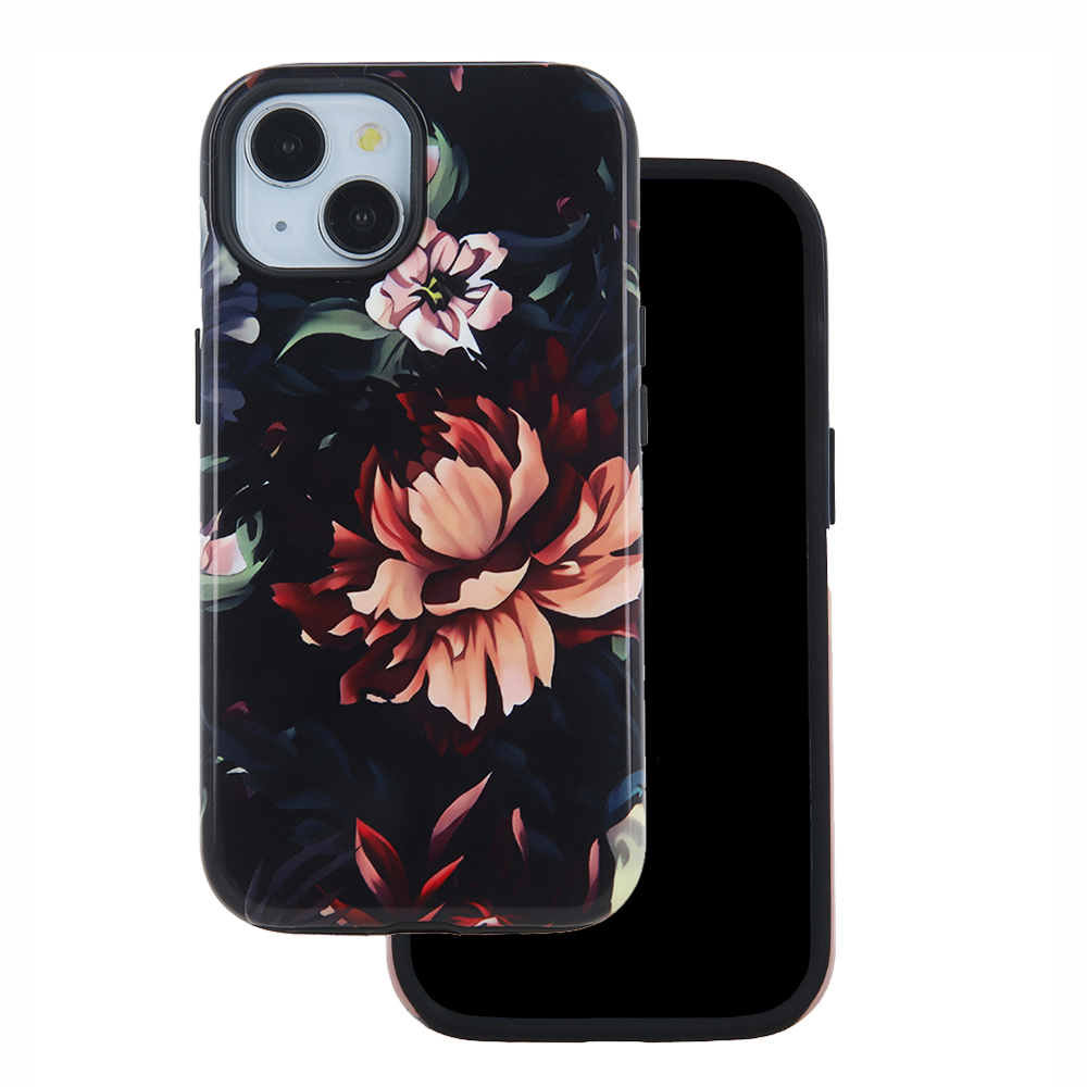 Удароустойчив калъф Decor за iPhone 15, Peony