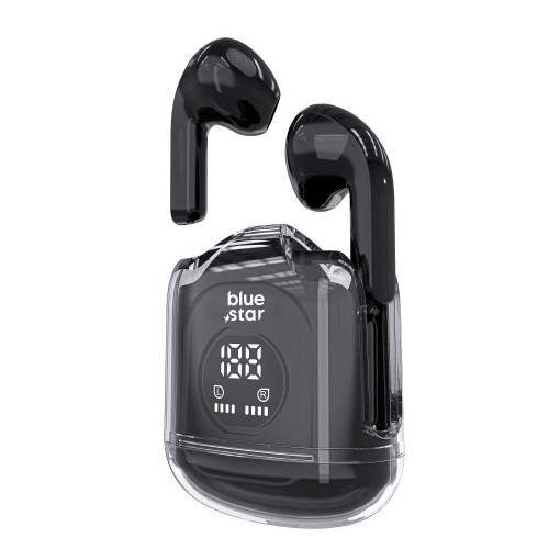 Безжични Слушалки Blue Star Transparency Fi22, TWS, Bluetooth 5.3, Черен