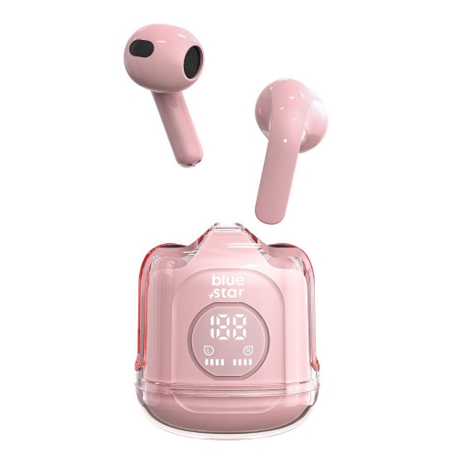 Безжични Слушалки Blue Star Transparency Fi22, TWS, Bluetooth 5.3, Розов