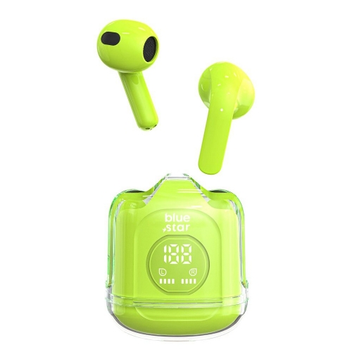 Безжични Слушалки Blue Star Transparency Fi22, TWS, Bluetooth 5.3, Зелен