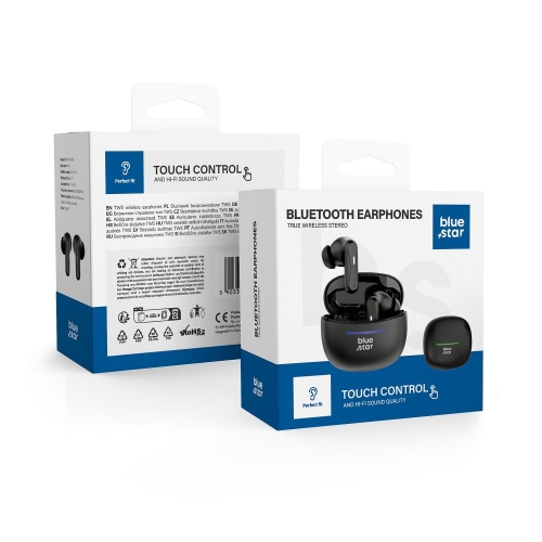 Безжични Слушалки Blue Star BK44, TWS, Bluetooth 5.4, Черен