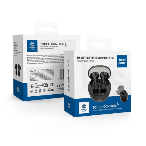 Безжични Слушалки Blue Star BK99, TWS, Bluetooth 5.4, Черен