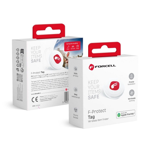 Тракер за проследяване Forcell F-TAG F01, Find My, Бял