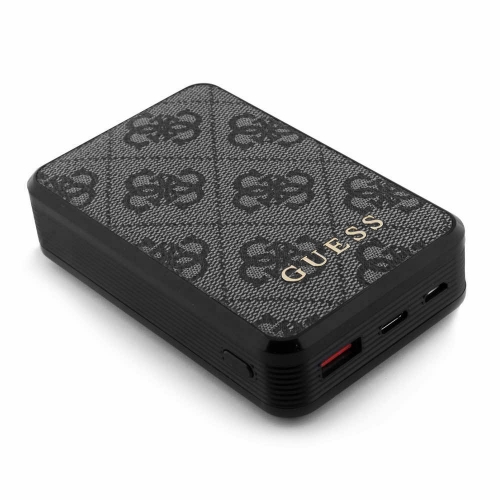 Външна Батерия Guess PU 4G Leather 10000mAh, GUPB10DP4GEGK, Черен