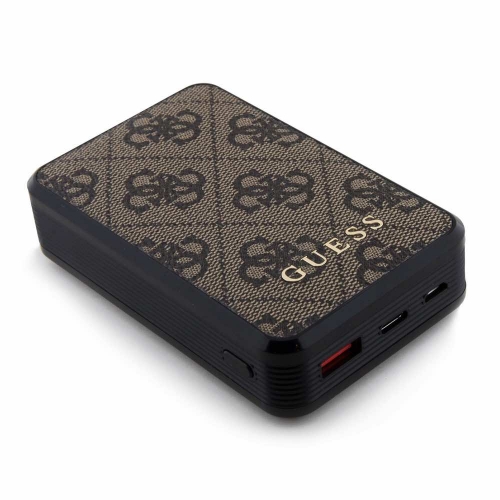 Външна Батерия Guess PU 4G Leather 10000mAh, GUPB10DP4GEGW, Кафяв